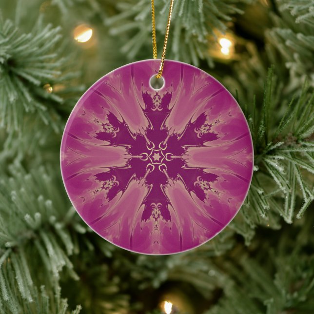 Gorgeous Exotic Flower Purple Shades Ceramic Tree Decoration (Tree)