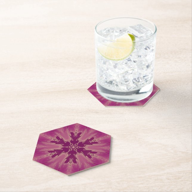 Gorgeous Exotic Flower Purple Shades Paper Coaster (Insitu)