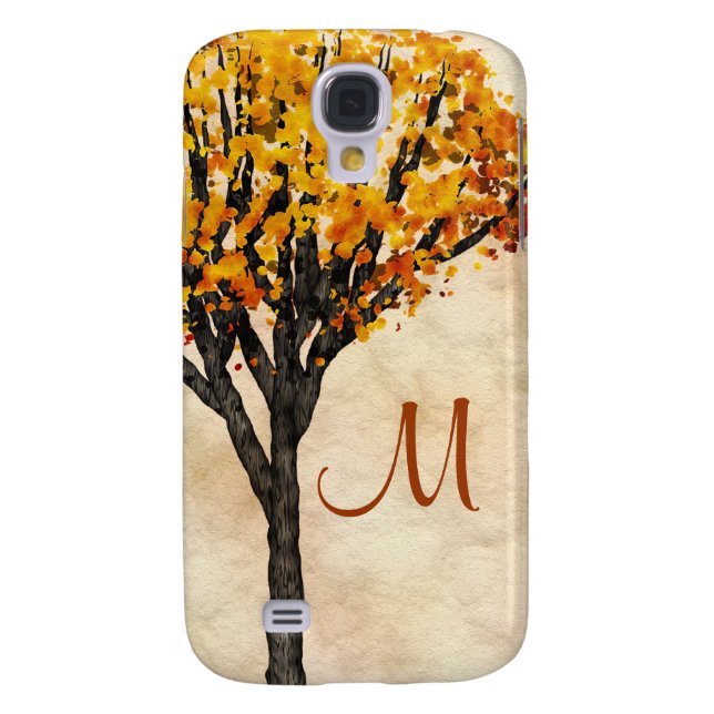 Gorgeous Fall Autumn Tree Monogram Initial Case-Mate Samsung Galaxy Case (Back)