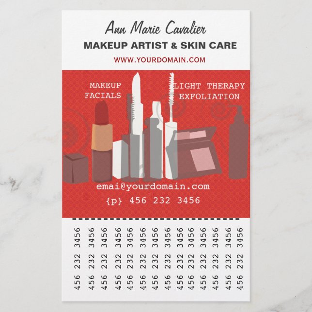 Gorgeous Fashion Beauty Makeup Artist Business Flyer (Front)