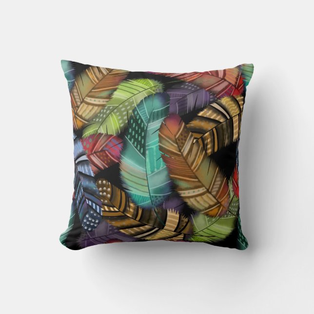 Gorgeous Feathers | Boho Stylish Cushion (Front)
