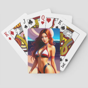 Gorgeous female posing bikini Playing Cards