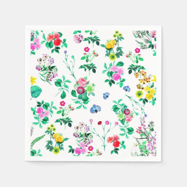 Gorgeous Floral Paper Napkins (Front)