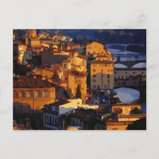 Gorgeous Florence Italy Sunset Scene Postcard