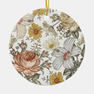 Gorgeous flowers ceramic tree decoration
