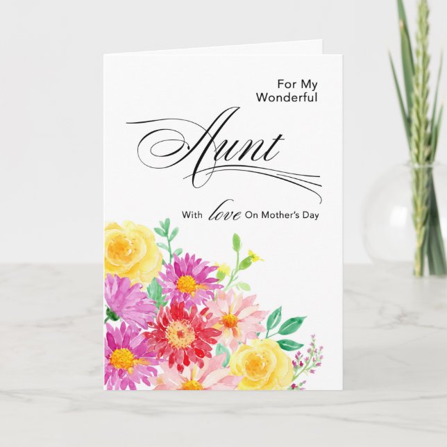 Gorgeous Flowers for Aunt on Mother's Day Card (Front)