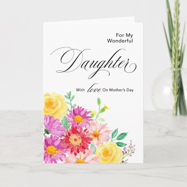 Gorgeous Flowers for Daughter On Mother's Day Card (Front)