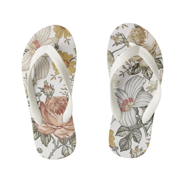 Gorgeous flowers kid's flip flops (Footbed)