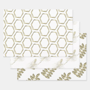 Gorgeous Foil Geometrical Glam Wrapping Paper Sheet