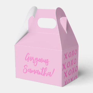Gorgeous Friend Name XOXO pink Cute Favour Box