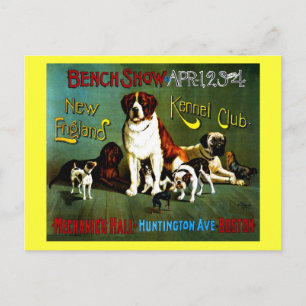 Gorgeous full colour 1890 vintage dog show poster postcard
