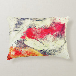 Gorgeous Funky Vibrant Feather Design Decorative Cushion