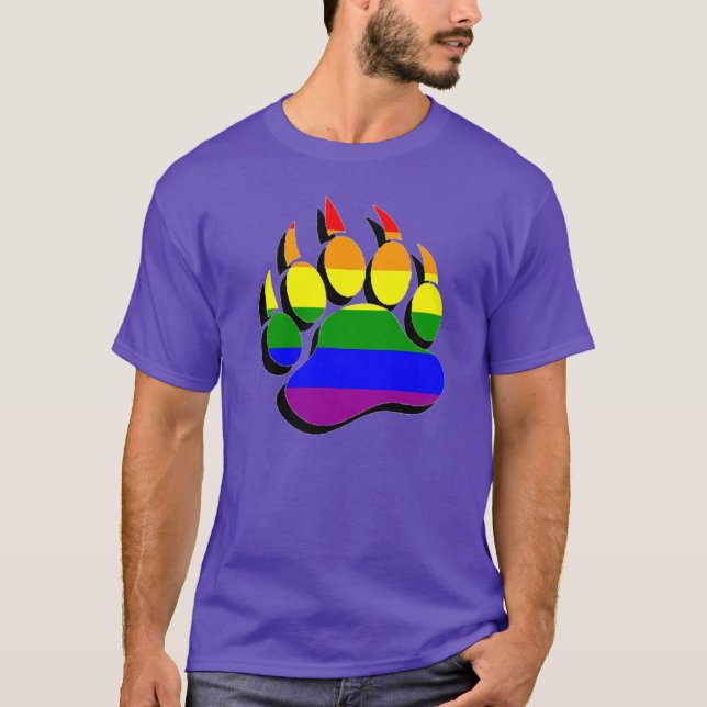 Gorgeous Gay Bear claw In Rainbow 3D RAISE EFFECT T-Shirt (Front)