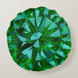 Gorgeous Gem Green Round Cushion