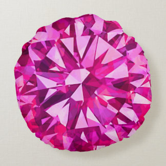 Gorgeous Gem Pink Round Cushion