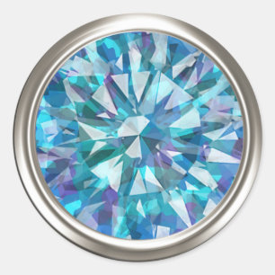 Gorgeous Gem with Blues and Purples Classic Round Sticker