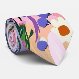 Gorgeous Geometric Shapes Floral Pattern Tie