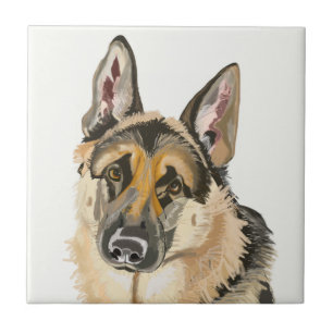 Gorgeous German Shepherd, Alsation Dog Tile