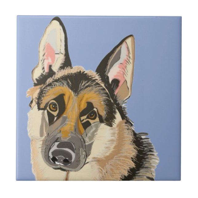 Gorgeous German Shepherd, Alsation Dog Tile (Front)