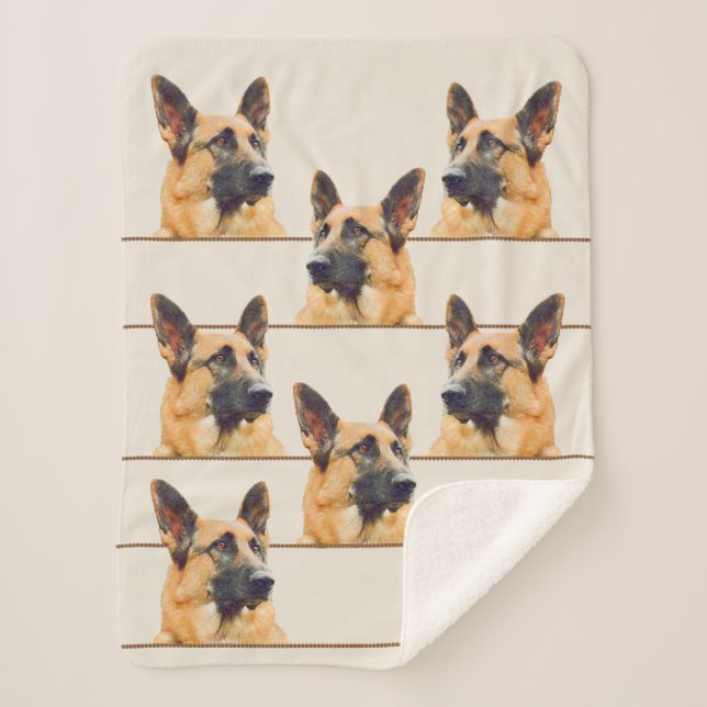 Gorgeous German Shepherd Dog Sherpa Blanket (Front)