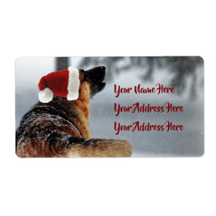 Gorgeous German Shepherd Holiday Shipping Labels