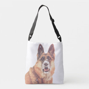 Gorgeous German Shepherd in the Snow Crossbody Bag