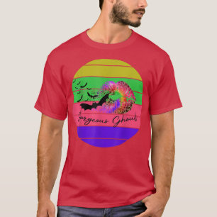 Gorgeous Ghoul Retro Halloween Bat Lips Baddie Col T-Shirt
