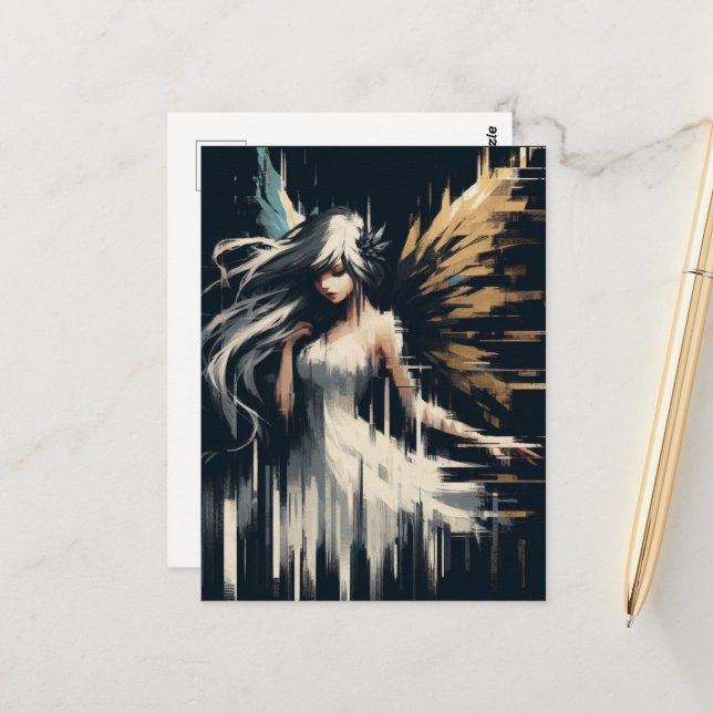 Gorgeous Glitch Fairy  Postcard (Front/Back In Situ)