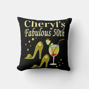 GORGEOUS GOLD 50TH BIRTHDAY DESIGN CUSHION