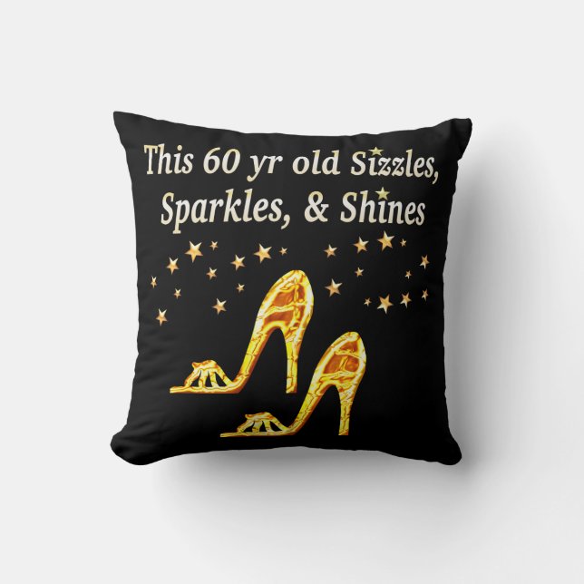 GORGEOUS GOLD 60TH BIRTHDAY CUSHION (Front)