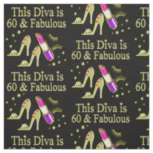 GORGEOUS GOLD 60TH BIRTHDAY HIGH HEEL DESIGN FABRIC