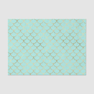 Gorgeous Gold and Mint Mermaid Scale Tissue Paper