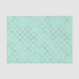 Gorgeous Gold and Mint Mermaid Scale Tissue Paper