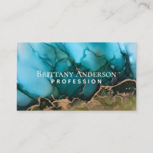 Gorgeous Gold Black Teal Green Business Card
