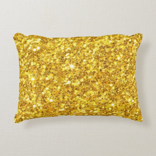 Gorgeous Gold Glitter Decorative Cushion (Front)