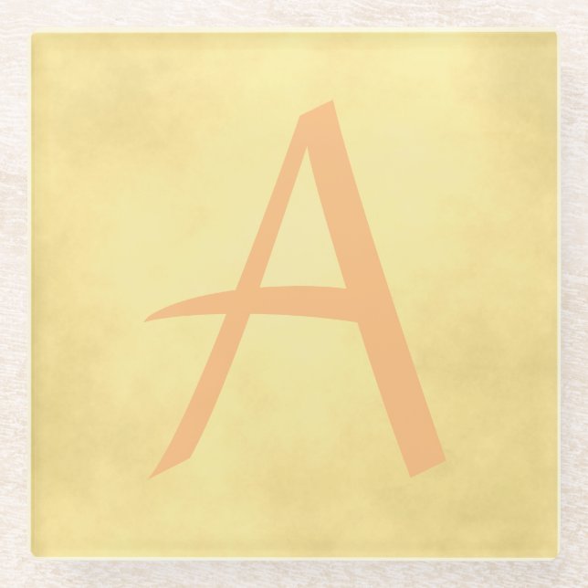 Gorgeous Gold Monogram Glass Coaster (Front)