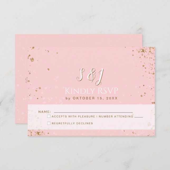 Gorgeous - Gold Pink RSVP 2 (Front/Back)