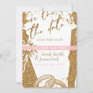 Gorgeous - Gold Pink Save the date 2 Invitation