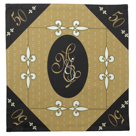 Gorgeous Golden Wedding Vintage Victorian Art Deco Napkin