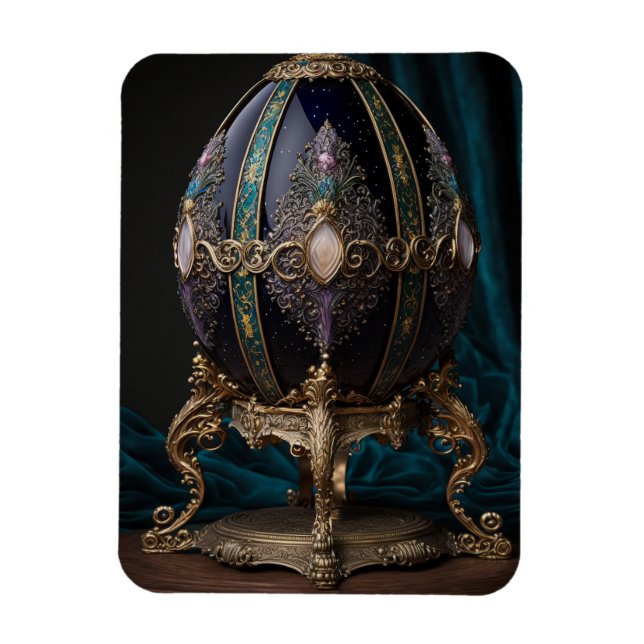 Gorgeous Gothic Egg With Gems In Faberge Style. Magnet (Vertical)
