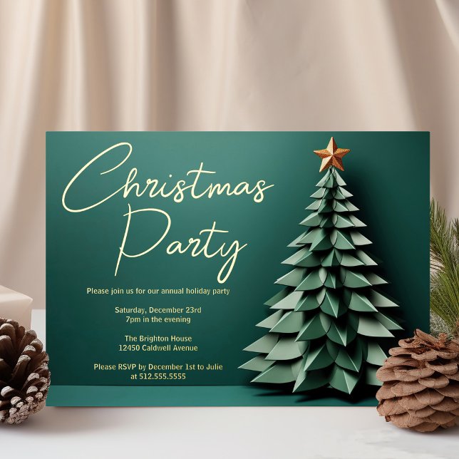 Gorgeous Green Christmas Party Artistic Tree Gold (Creator Uploaded)