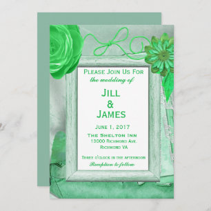 Gorgeous Green Floral Chic Invitation