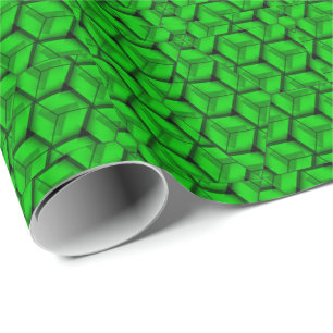 Gorgeous Green Geometric Shape Wrapping Paper
