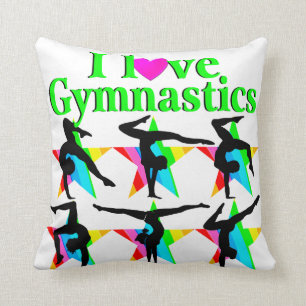 GORGEOUS GREEN I LOVE GYMNASTICS DESIGN CUSHION