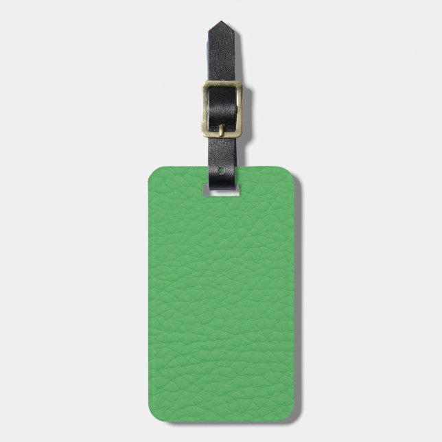 Gorgeous Green Leather Texture Luggage Tag (Front Vertical)