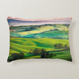 Gorgeous greens in the landscape and with light pa decorative cushion