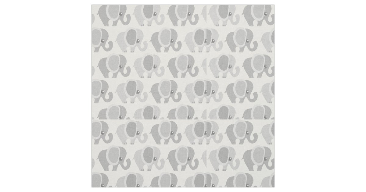 Grey Elephant Pattern Fabric Zazzle