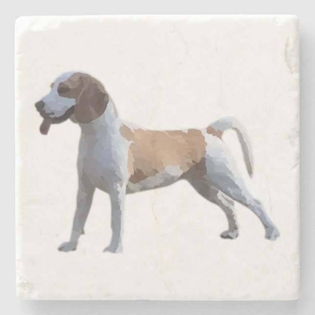Gorgeous Happy Beagle Marble Coaster (Front)