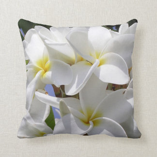 Gorgeous Hawaiian Plumeria Flowers Throw Pillow