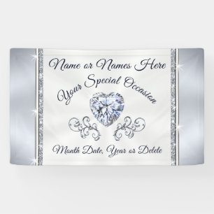 Gorgeous Heart Diamond Personalised Wedding Banner